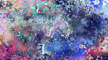 Soyut pas benzeri organik doku, canlı mermer renkler, paslanmış metal yüzey etkisi ve anlamlı kaotik desen.