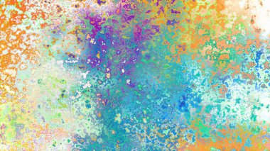 Soyut pas benzeri organik doku, canlı mermer renkler, paslanmış metal yüzey etkisi ve anlamlı kaotik desen.