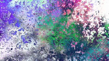 Soyut pas benzeri organik doku, canlı mermer renkler, paslanmış metal yüzey etkisi ve anlamlı kaotik desen.