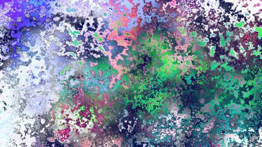 Soyut pas benzeri organik doku, canlı mermer renkler, paslanmış metal yüzey etkisi ve anlamlı kaotik desen.