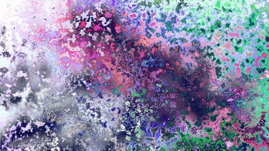 Soyut pas benzeri organik doku, canlı mermer renkler, paslanmış metal yüzey etkisi ve anlamlı kaotik desen.