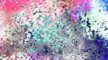 Soyut pas benzeri organik doku, canlı mermer renkler, paslanmış metal yüzey etkisi ve anlamlı kaotik desen.