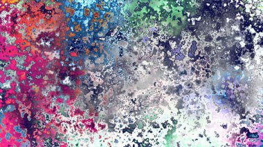 Soyut pas benzeri organik doku, canlı mermer renkler, paslanmış metal yüzey etkisi ve anlamlı kaotik desen.