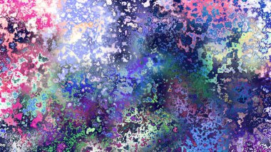 Soyut pas benzeri organik doku, canlı mermer renkler, paslanmış metal yüzey etkisi ve anlamlı kaotik desen.