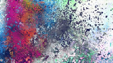 Soyut pas benzeri organik doku, canlı mermer renkler, paslanmış metal yüzey etkisi ve anlamlı kaotik desen.