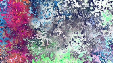 Soyut pas benzeri organik doku, canlı mermer renkler, paslanmış metal yüzey etkisi ve anlamlı kaotik desen.