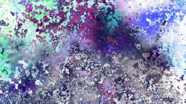 Soyut pas benzeri organik doku, canlı mermer renkler, paslanmış metal yüzey etkisi ve anlamlı kaotik desen.