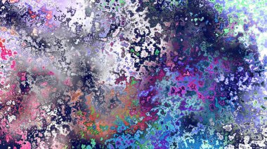 Soyut pas benzeri organik doku, canlı mermer renkler, paslanmış metal yüzey etkisi ve anlamlı kaotik desen.