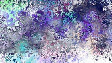 Soyut pas benzeri organik doku, canlı mermer renkler, paslanmış metal yüzey etkisi ve anlamlı kaotik desen.