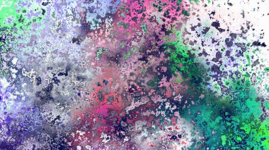 Soyut pas benzeri organik doku, canlı mermer renkler, paslanmış metal yüzey etkisi ve anlamlı kaotik desen.