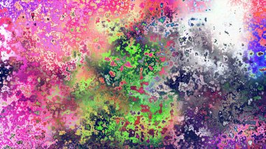 Soyut pas benzeri organik doku, canlı mermer renkler, paslanmış metal yüzey etkisi ve anlamlı kaotik desen.