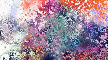 Soyut pas benzeri organik doku, canlı mermer renkler, paslanmış metal yüzey etkisi ve anlamlı kaotik desen.