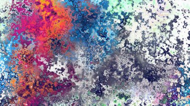 Soyut pas benzeri organik doku, canlı mermer renkler, paslanmış metal yüzey etkisi ve anlamlı kaotik desen.