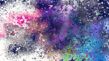 Soyut pas benzeri organik doku, canlı mermer renkler, paslanmış metal yüzey etkisi ve anlamlı kaotik desen.