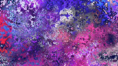 Soyut pas benzeri organik doku, canlı mermer renkler, paslanmış metal yüzey etkisi ve anlamlı kaotik desen.