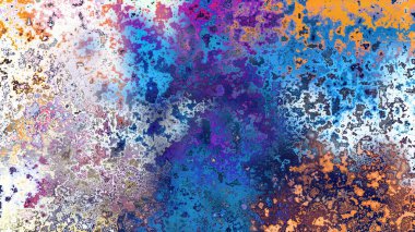 Soyut pas benzeri organik doku, canlı mermer renkler, paslanmış metal yüzey etkisi ve anlamlı kaotik desen.