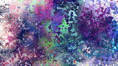 Soyut pas benzeri organik doku, canlı mermer renkler, paslanmış metal yüzey etkisi ve anlamlı kaotik desen.