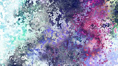 Soyut pas benzeri organik doku, canlı mermer renkler, paslanmış metal yüzey etkisi ve anlamlı kaotik desen.