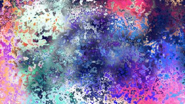 Soyut pas benzeri organik doku, canlı mermer renkler, paslanmış metal yüzey etkisi ve anlamlı kaotik desen.