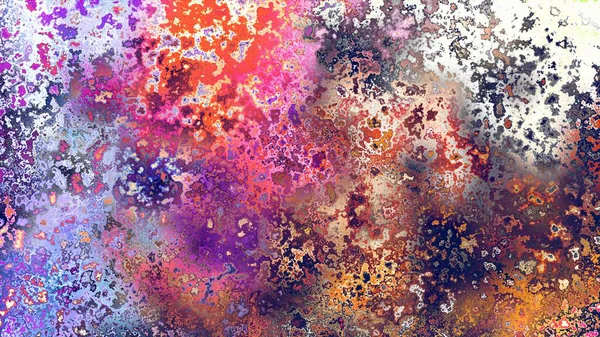 Soyut pas benzeri organik doku, canlı mermer renkler, paslanmış metal yüzey etkisi ve anlamlı kaotik desen.