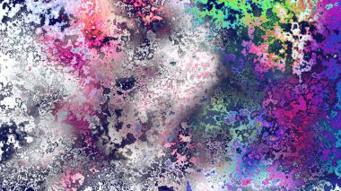 Soyut pas benzeri organik doku, canlı mermer renkler, paslanmış metal yüzey etkisi ve anlamlı kaotik desen.