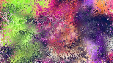 Soyut pas benzeri organik doku, canlı mermer renkler, paslanmış metal yüzey etkisi ve anlamlı kaotik desen.