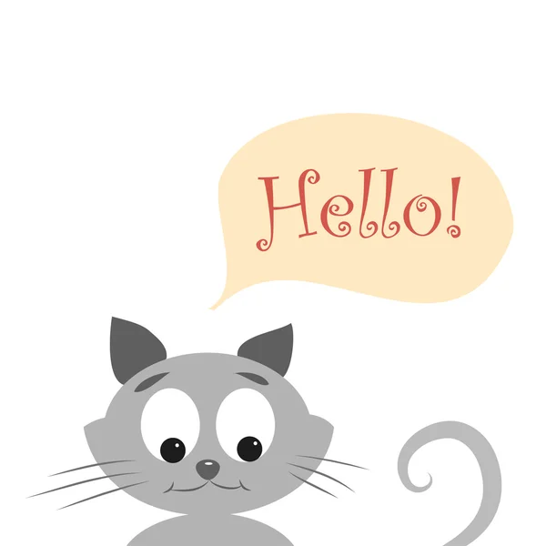 Gato com HELLO —  Vetores de Stock