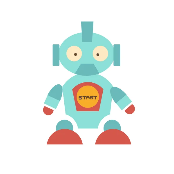 Robot mignon avec des chaussures rouges — Image vectorielle