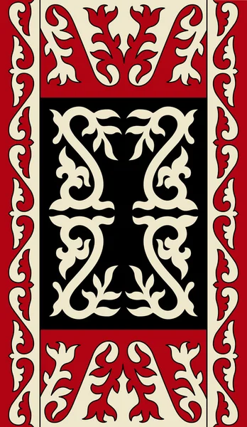 Colección de ornamentos asiáticos. Históricamente ornamental de los pueblos nómadas. Se basa en alfombras reales kazajas de fieltro y lana . — Vector de stock