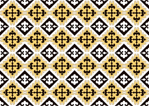 Colección de ornamentos asiáticos. Históricamente ornamental de los pueblos nómadas. Se basa en alfombras reales kazajas de fieltro y lana . — Vector de stock