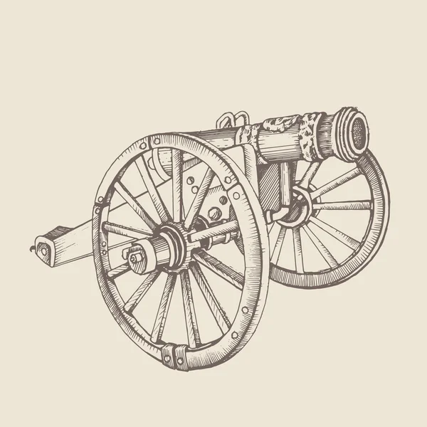 Retro old style cannon. — Stock Vector