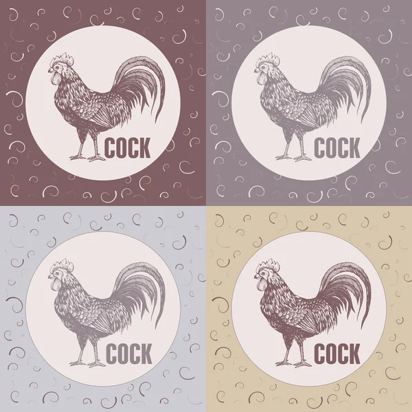 Profile of cock — Stock Vector