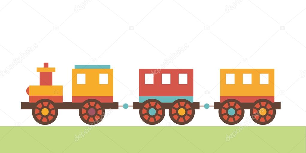 Vector clip art locomotive of childrens toys.