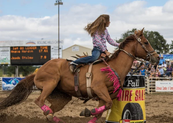 Young Barrel Racer Rides — Stock Photo, Image