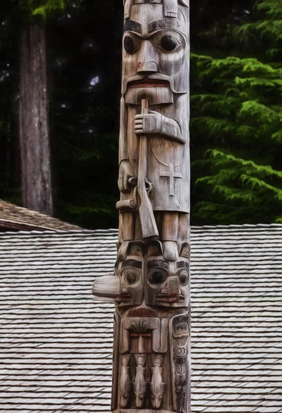 Sitka Totem Poles — Stock Photo, Image