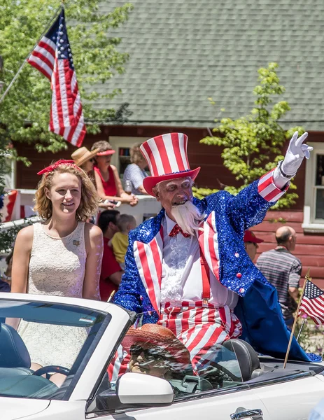 Strýček Sam a čtvrtého července Parade — Stock fotografie