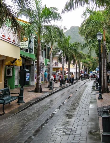 Philipsburg, St. Maarten zona comercial — Fotografia de Stock