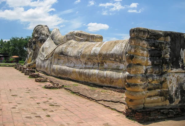 Reclinando Buda de Ayutthaya — Fotografia de Stock