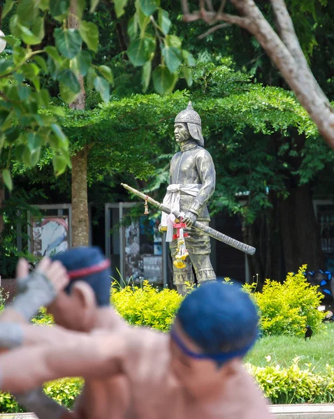 Tailandés patada estatuas de boxeo — Foto de Stock