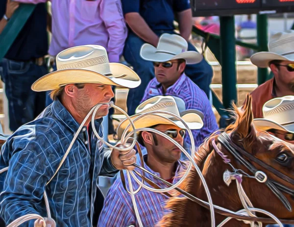 Calf Roping Cowboy — Stock Photo, Image