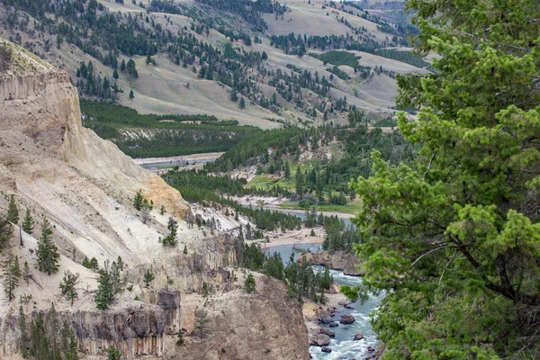 Río Yellowstone y Cañón — Foto de Stock