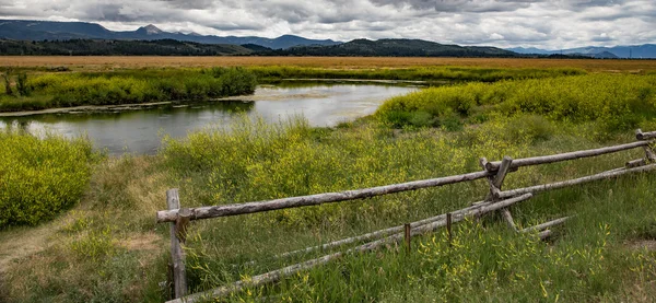 Gamla staket i Wyoming — Stockfoto