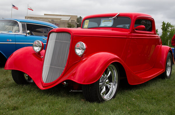Red 1933 Ford Coupe