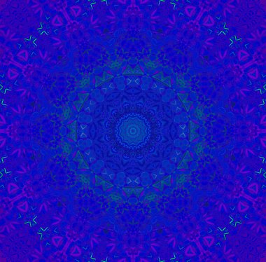 Kesintisiz Daire süsleme koyu mavi mor yeşil