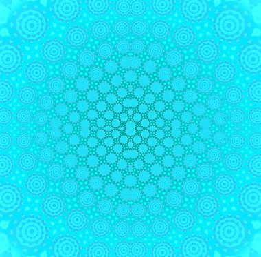 Kesintisiz Daire süsleme turkuaz mavi