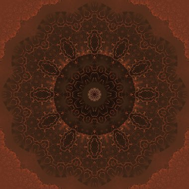 Kesintisiz Daire süsleme turuncu kahverengi