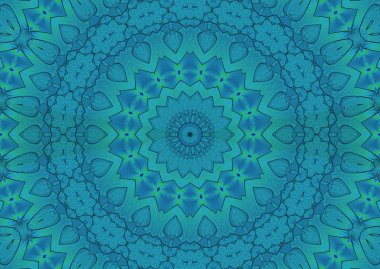 Sorunsuz çiçek daire süs mavi yeşil