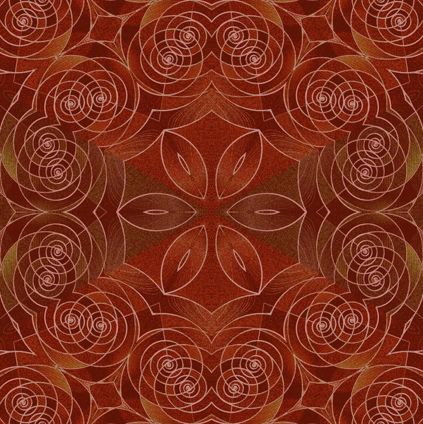 Sömlös spiral mönster röd brun inläggningar — Stockfoto