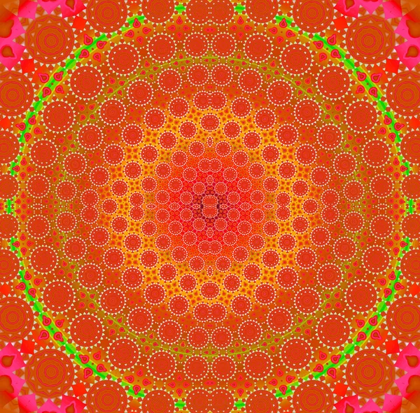 Seamless concentric circle ornament red orange yellow green