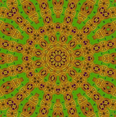 Dikişsiz süs sarı kahverengi yeşil mor